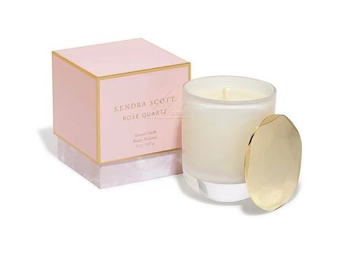 Paperboard Pink Luxury Candle Packaging Boxes With Ribbon 8.5x8.5x9.5cm