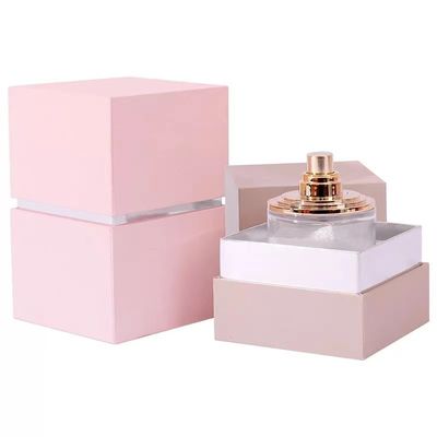 Luxury Pink Black Perfume Packaging Boxes Glass Bottle With EVA Insert