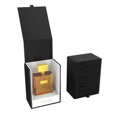 Luxury Pink Black Perfume Packaging Boxes Glass Bottle With EVA Insert