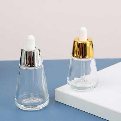 Water Shape 1oz Hair Oil Glass Empty Dropper Bottles Cosmetic Essential Oil Bottle