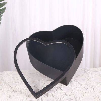 Rigid Luxury Heart Shape Flower Packaging Box For Valentines Day Gift