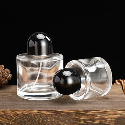 30ml 50ml 100ml Round Glass Perfume Bottles with Stock Fragrance Pump Spray and Empty Oil Packaging