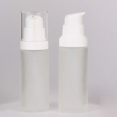 Customized Colors 15ml 30ml 50ml Clear Frosted Empty Mini Perfume Glass Serum Pump Bottle for Skincare Packaging
