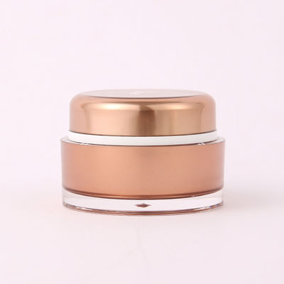 Customize Labels 15ml 30ml 50ml 100ml 200ml Pink Rose Golden Color Double Wall Acrylic Cosmetic Jar for Sunscreen Cream