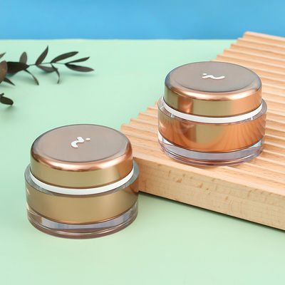 Customize Labels 15ml 30ml 50ml 100ml 200ml Pink Rose Golden Color Double Wall Acrylic Cosmetic Jar for Sunscreen Cream