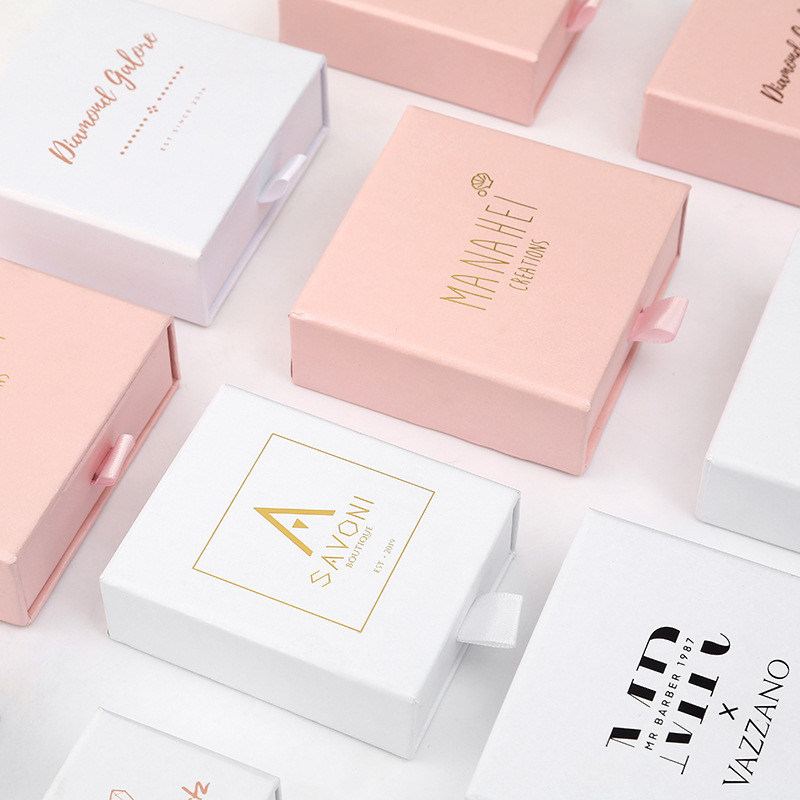 Pink Drawer Ornament Jewelry Packaging Box Ring Necklace Bracelet Ear Studs Pendant